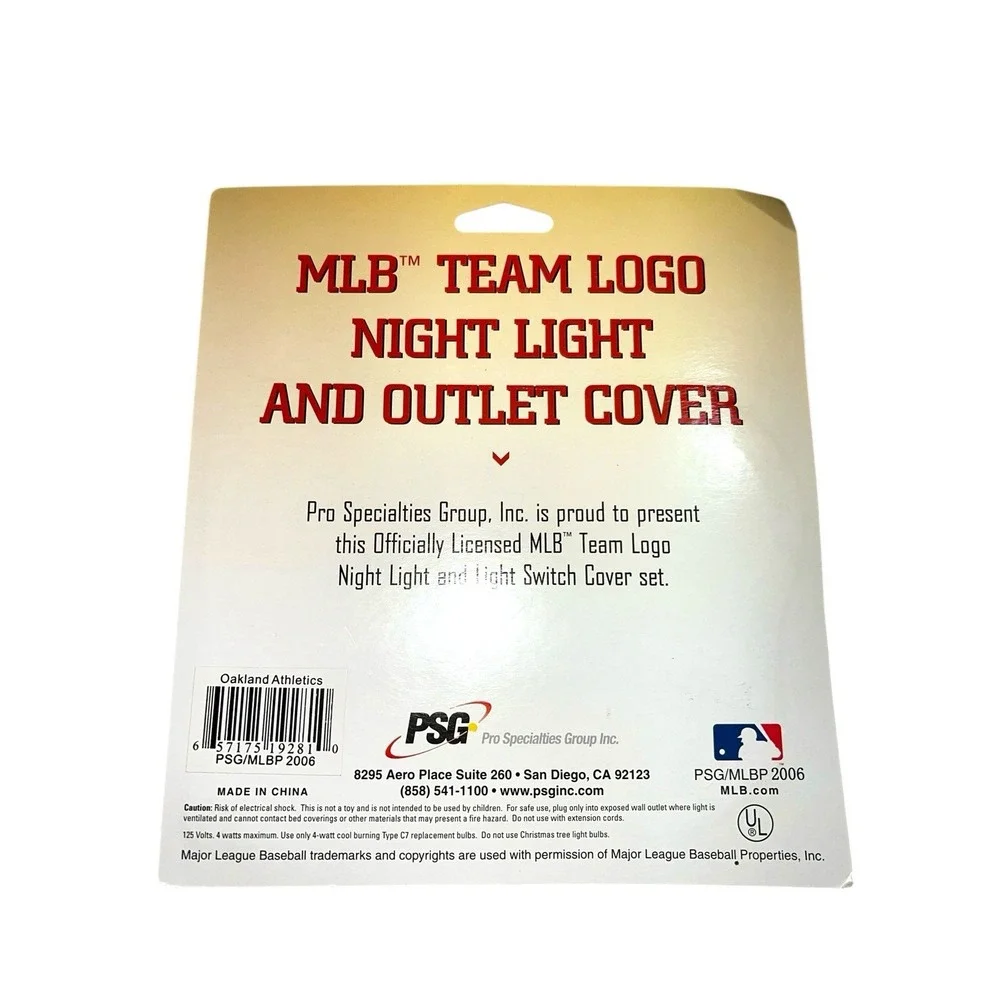 OAKLAND ATHLETICS MLB Team Logo Night light and outlet Cover Combo‎ New